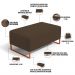 Puff Decorativo Sala De Estar Cléo 90cm Base De Ferro Cobre W01 Suede Marrom - Lyam Decor