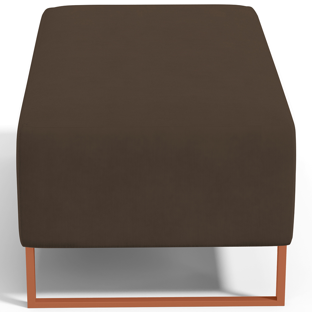 Puff Decorativo Sala De Estar Cléo 90cm Base De Ferro Cobre W01 Suede Marrom - Lyam Decor