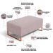Puff Decorativo Sala De Estar Cléo 90cm Base De Ferro Cobre W01 Suede Rosê - Lyam Decor
