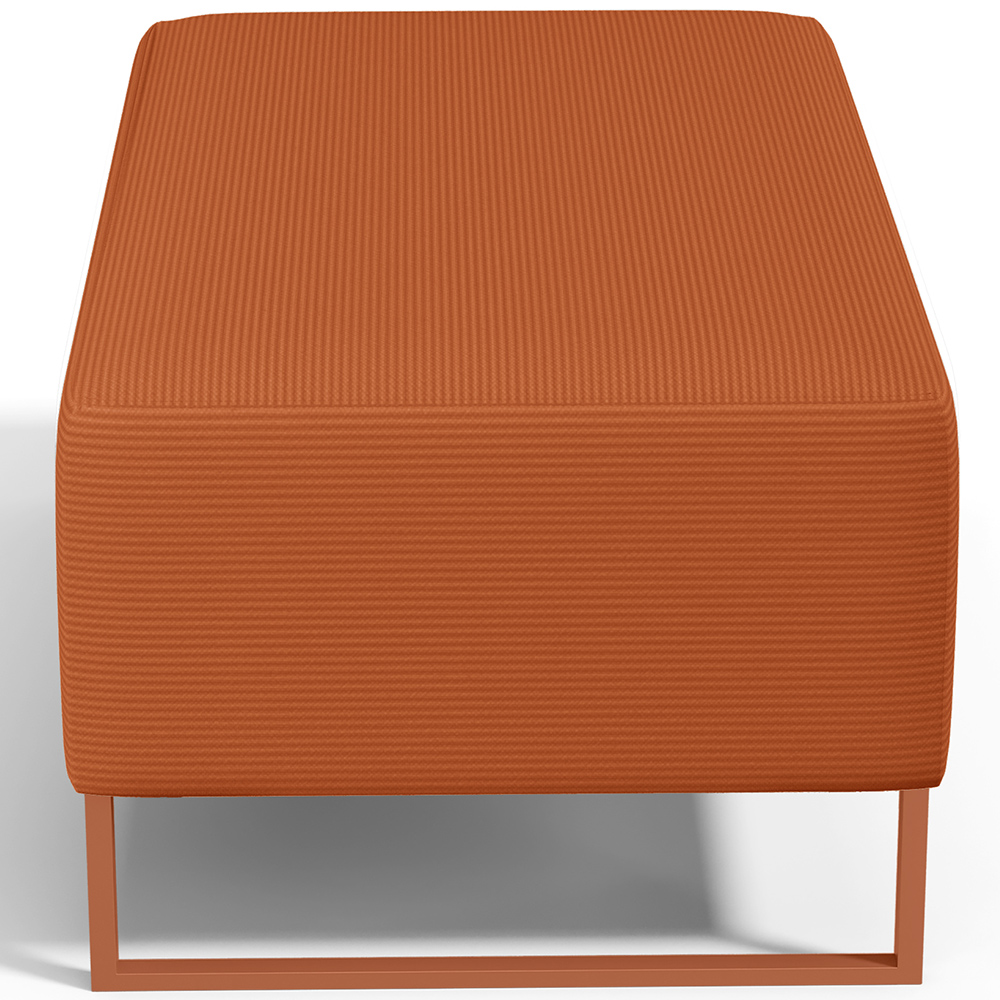 Puff Decorativo Sala De Estar Cléo 90cm Base De Ferro Cobre W01 Tecido Terracota - Lyam Decor