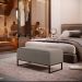 Puff Decorativo Sala De Estar Cléo 90cm Base De Ferro Preto W01 Bouclê Bege - Lyam Decor
