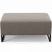 Puff Decorativo Sala De Estar Cléo 90cm Base De Ferro Preto W01 Bouclê Bege - Lyam Decor