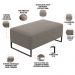 Puff Decorativo Sala De Estar Cléo 90cm Base De Ferro Preto W01 Bouclê Bege - Lyam Decor