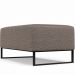 Puff Decorativo Sala De Estar Cléo 90cm Base De Ferro Preto W01 Bouclê Bege - Lyam Decor
