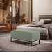 Puff Decorativo Sala De Estar Cléo 90cm Base De Ferro Preto W01 Bouclê Oliva - Lyam Decor