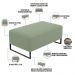 Puff Decorativo Sala De Estar Cléo 90cm Base De Ferro Preto W01 Bouclê Oliva - Lyam Decor
