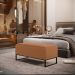 Puff Decorativo Sala De Estar Cléo 90cm Base De Ferro Preto W01 Bouclê Terracota - Lyam Decor