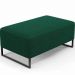 Puff Decorativo Sala De Estar Cléo 90cm Base De Ferro Preto W01 Bouclê Verde - Lyam Decor