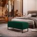 Puff Decorativo Sala De Estar Cléo 90cm Base De Ferro Preto W01 Bouclê Verde - Lyam Decor