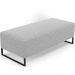 Puff Decorativo Sala de Estar Bali W01 Base Ferro 120x50 cm Bouclê Cinza - Lyam Decor
