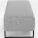Puff Decorativo Sala de Estar Bali W01 Base Ferro 120x50 cm Bouclê Cinza - Lyam Decor