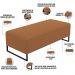 Puff Decorativo Sala de Estar Bali W01 Base Ferro 120x50 cm Bouclê Terracota - Lyam Decor