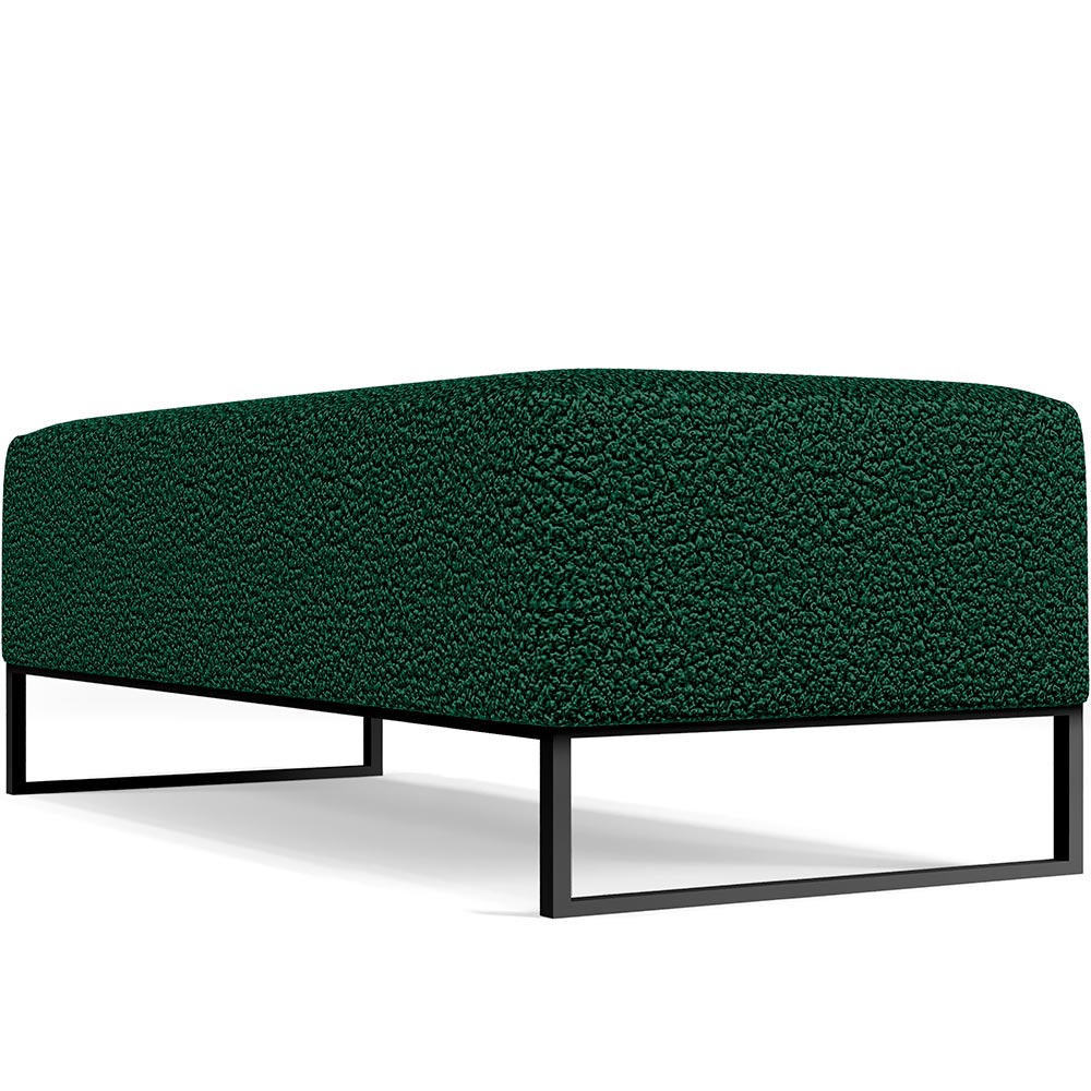 Puff Decorativo Sala de Estar Bali W01 Base Ferro 120x50 cm Bouclê Verde - Lyam Decor