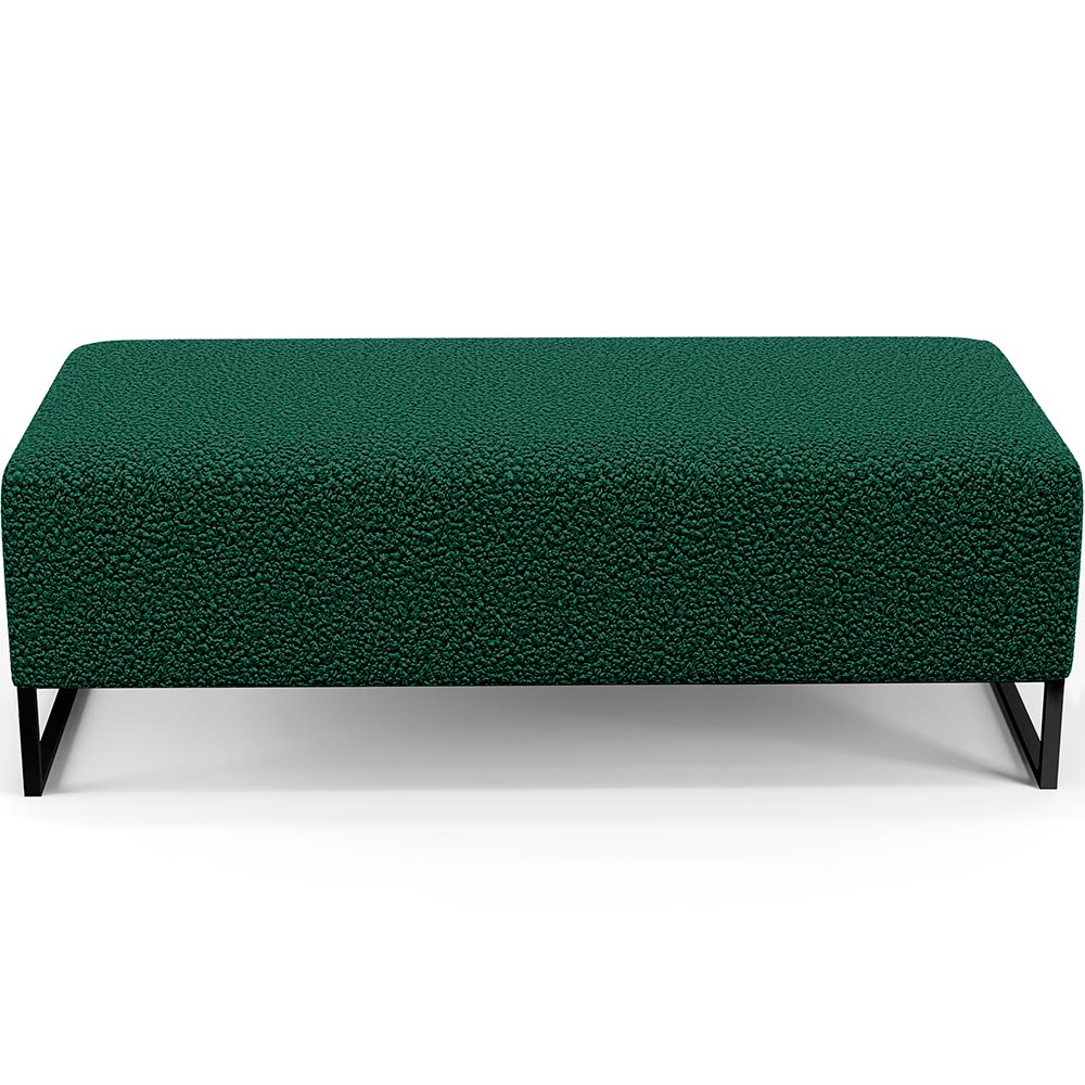 Puff Decorativo Sala de Estar Bali W01 Base Ferro 120x50 cm Bouclê Verde - Lyam Decor