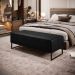 Puff Decorativo Sala de Estar Bali W01 Base Ferro 120x50 cm Couríssimo Preto - Lyam Decor
