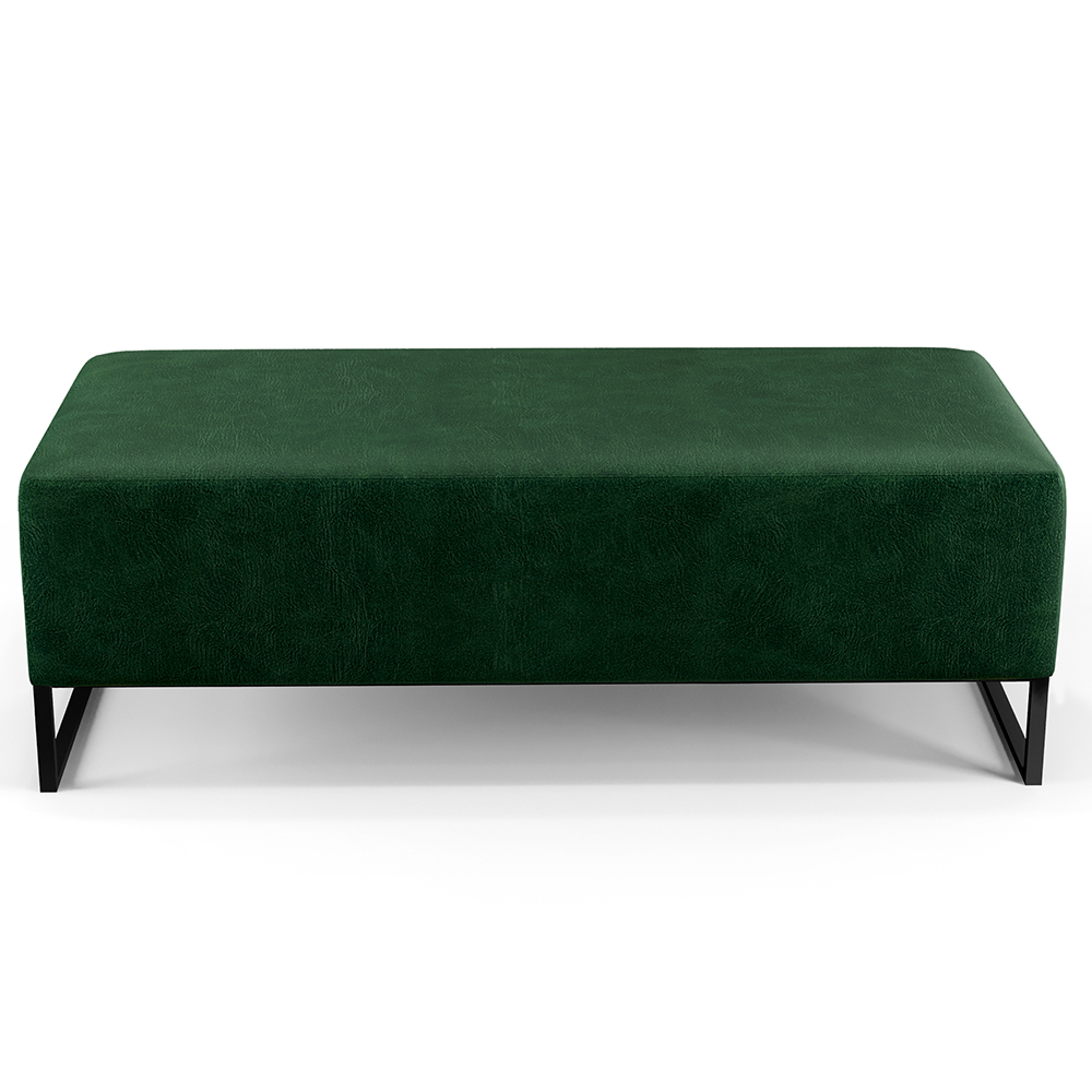 Puff Decorativo Sala de Estar Bali W01 Base Ferro 120x50 cm Facto Verde Musgo - Lyam Decor