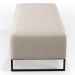 Puff Decorativo Sala de Estar Bali W01 Base Ferro 120x50 cm Linho Cru - Lyam Decor
