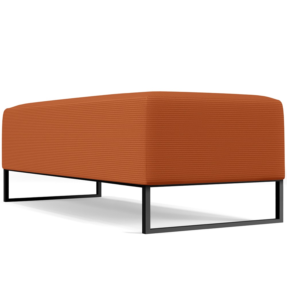 Puff Decorativo Sala de Estar Bali W01 Base Ferro 120x50 cm Tecido Terracota - Lyam Decor