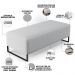 Puff Decorativo Sala de Estar Bali W01 Pés Base Ferro 120x50 cm Linho Cinza - Lyam Decor