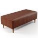 Puff Decorativo Sala de Estar Bali W01 Pés Palito 120x50 cm Couríssimo Marrom - Lyam Decor