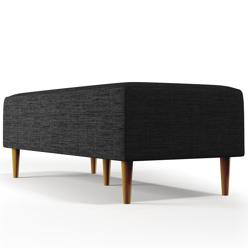Puff Decorativo Sala de Estar Bali W01 Pés Palito 120x50 cm Linho Chumbo - Lyam Decor