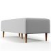 Puff Decorativo Sala de Estar Bali W01 Pés Palito 120x50 cm Linho Cinza - Lyam Decor