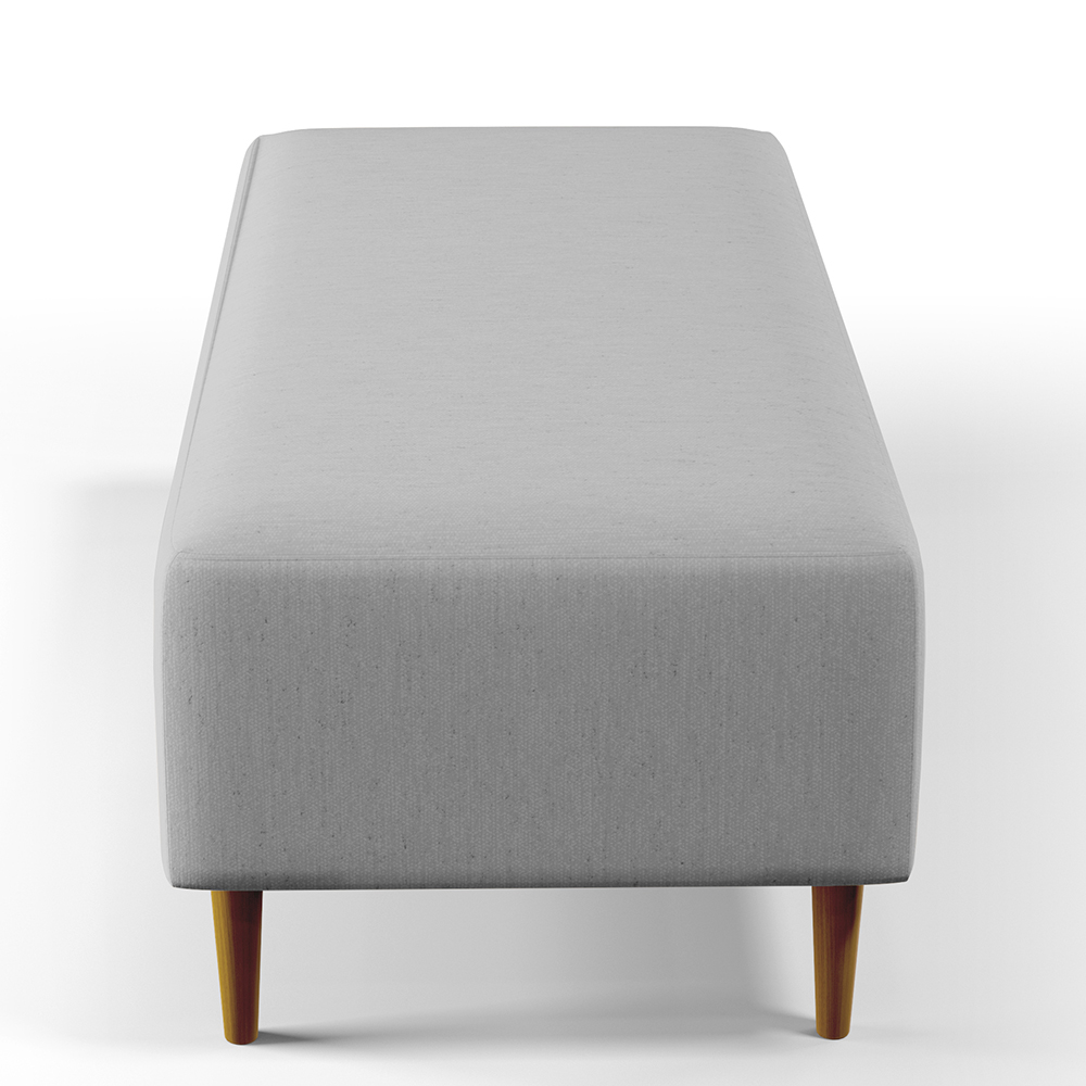 Puff Decorativo Sala de Estar Bali W01 Pés Palito 120x50 cm Linho Cinza - Lyam Decor