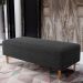 Puff Decorativo Sala de Estar Bali W01 Pés Palito 120x50 cm Linho Cinza Escuro - Lyam Decor