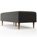 Puff Decorativo Sala de Estar Bali W01 Pés Palito 120x50 cm Linho Cinza Escuro - Lyam Decor