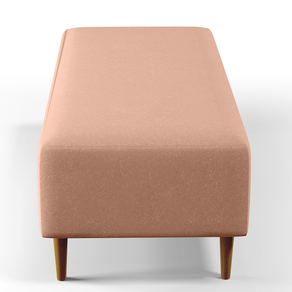 Puff Decorativo Sala de Estar Bali W01 Pés Palito 120x50 cm Linho Rosê - Lyam Decor
