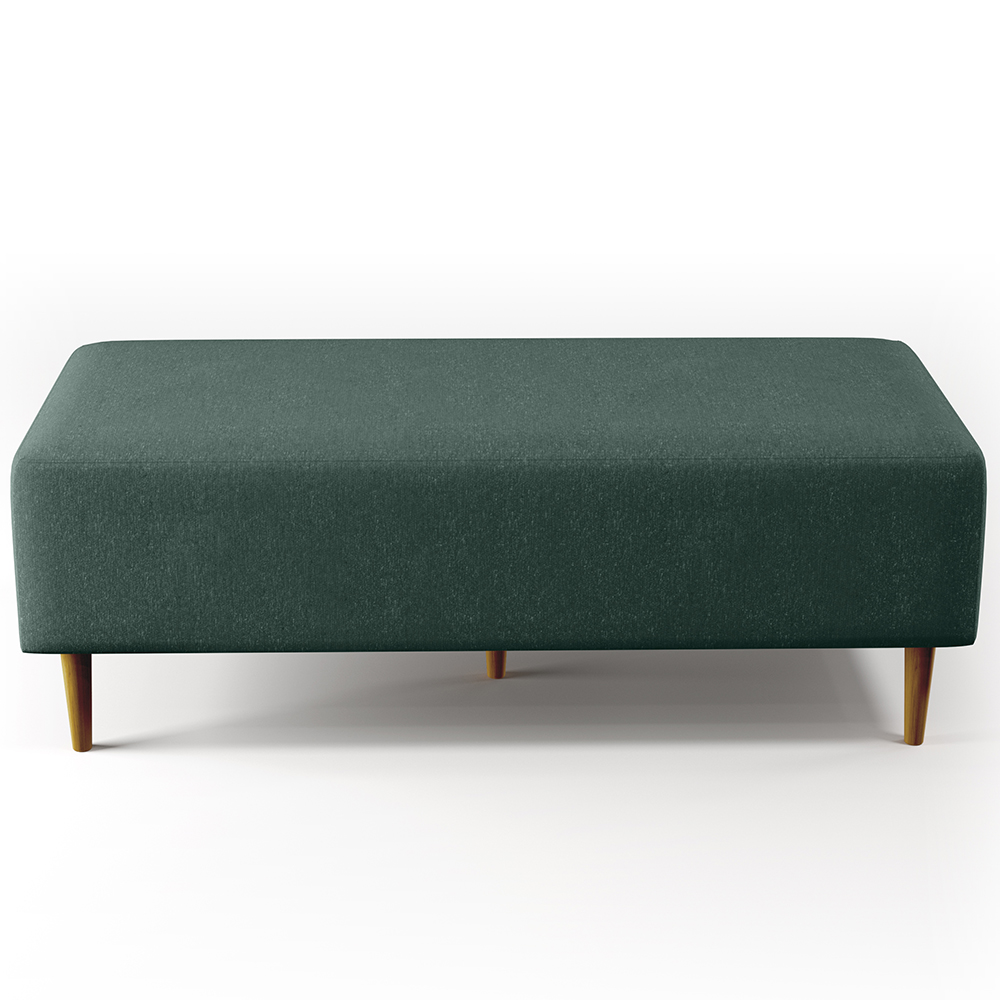 Puff Decorativo Sala de Estar Bali W01 Pés Palito 120x50 cm Linho Verde Musgo - Lyam Decor