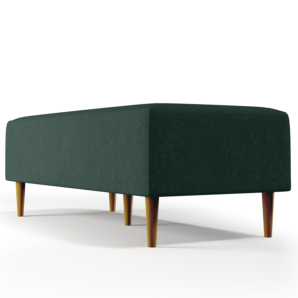 Puff Decorativo Sala de Estar Bali W01 Pés Palito 120x50 cm Linho Verde Musgo - Lyam Decor