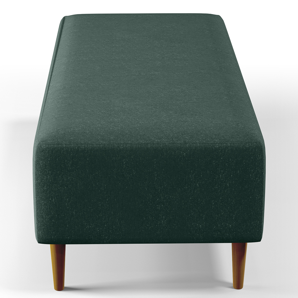 Puff Decorativo Sala de Estar Bali W01 Pés Palito 120x50 cm Linho Verde Musgo - Lyam Decor