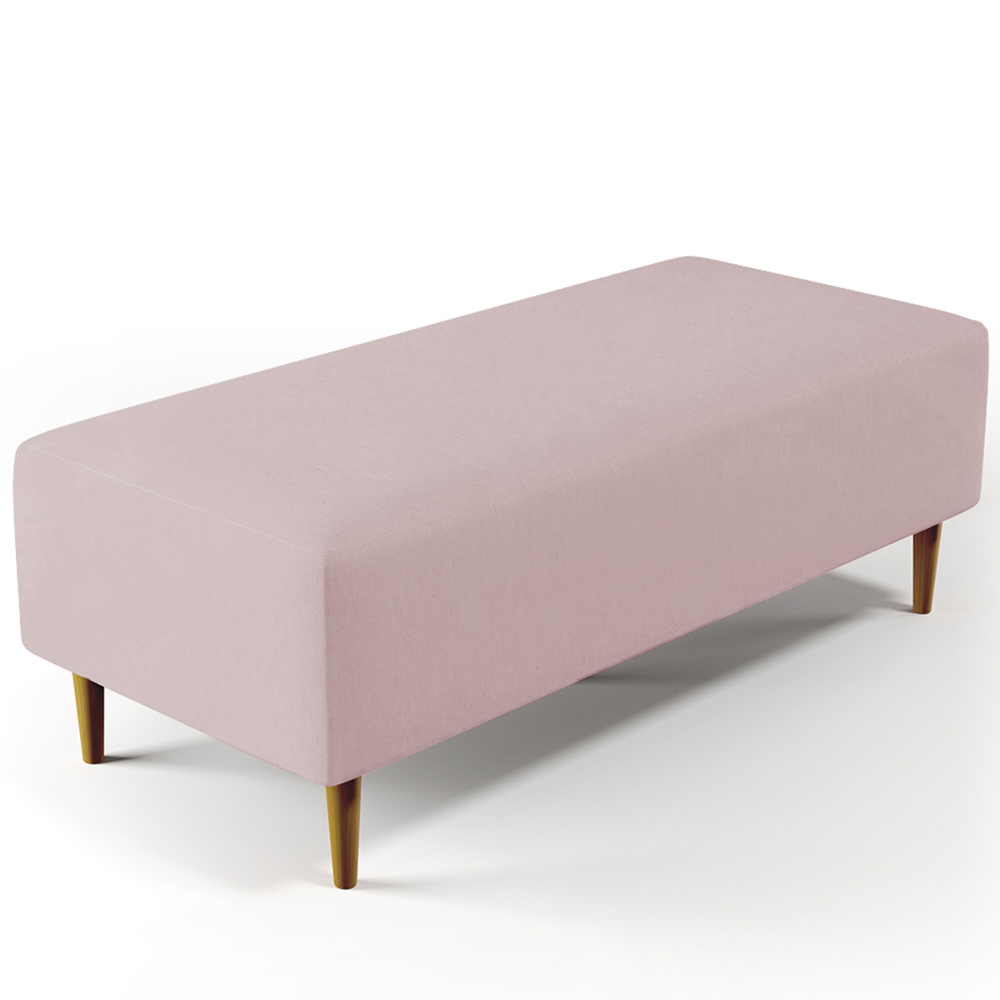 Puff Decorativo Sala de Estar Bali W01 Pés Palito 120x50 cm Suede Rosê - Lyam Decor