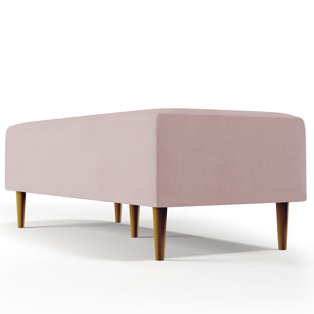 Puff Decorativo Sala de Estar Bali W01 Pés Palito 120x50 cm Suede Rosê - Lyam Decor