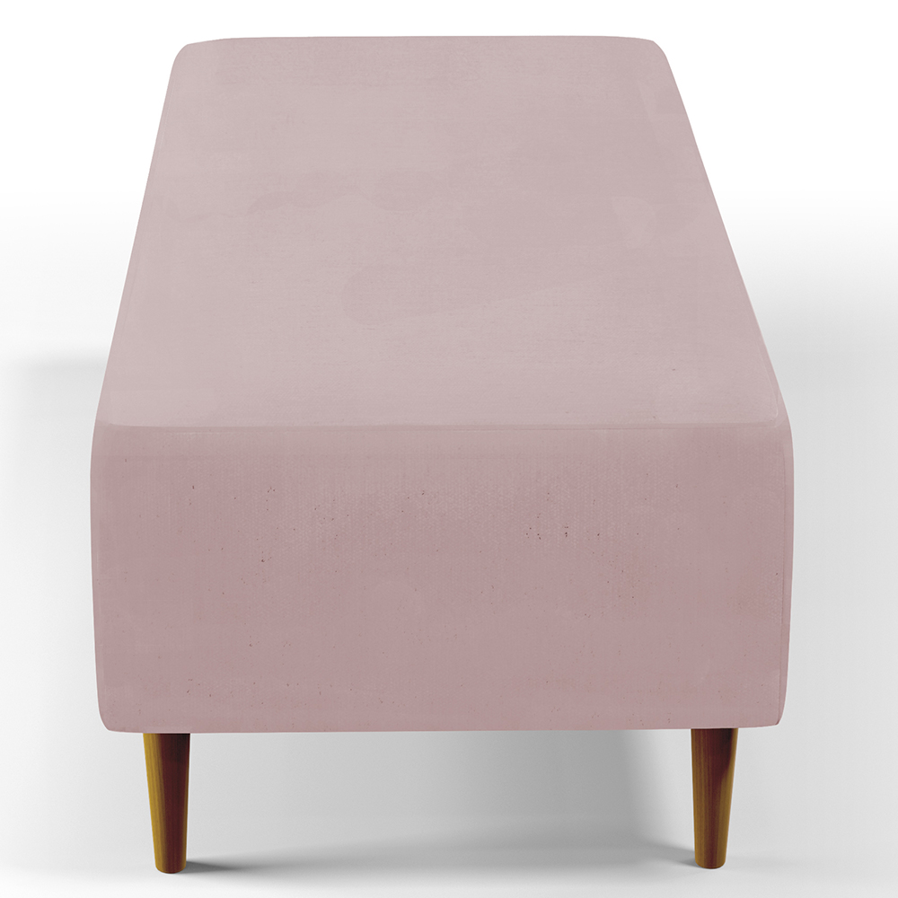 Puff Decorativo Sala de Estar Bali W01 Pés Palito 120x50 cm Suede Rosê - Lyam Decor