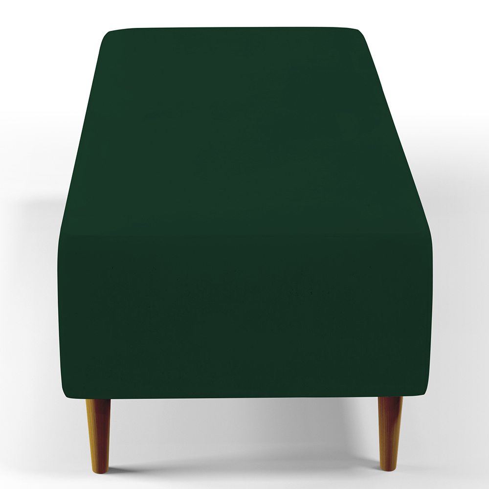 Puff Decorativo Sala de Estar Bali W01 Pés Palito 120x50 cm Suede Verde Musgo - Lyam Decor