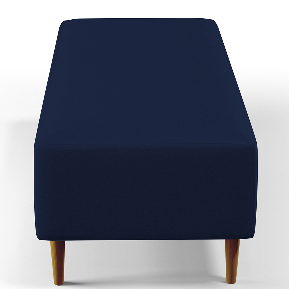 Puff Decorativo Sala de Estar Bali W01 Pés Palito 120x50cm Couro Sintético Azul Marinho - Lyam Decor