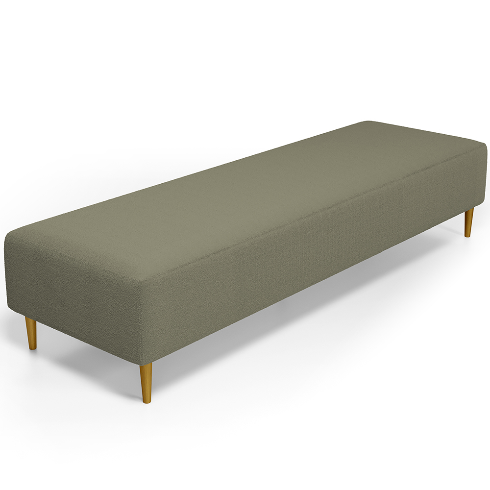 Puff Decorativo Sala de Estar Bali W01 Pés Palito 170x60cm Bouclê Oliva - Lyam Decor