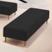 Puff Decorativo Sala de Estar Bali W01 Pés Palito 170x60cm Bouclê Preto - Lyam Decor