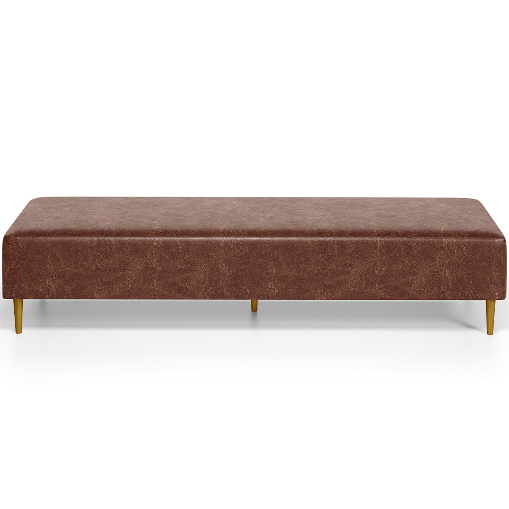 Puff Decorativo Sala de Estar Bali W01 Pés Palito 170x60cm Couríssimo Marrom - Lyam Decor