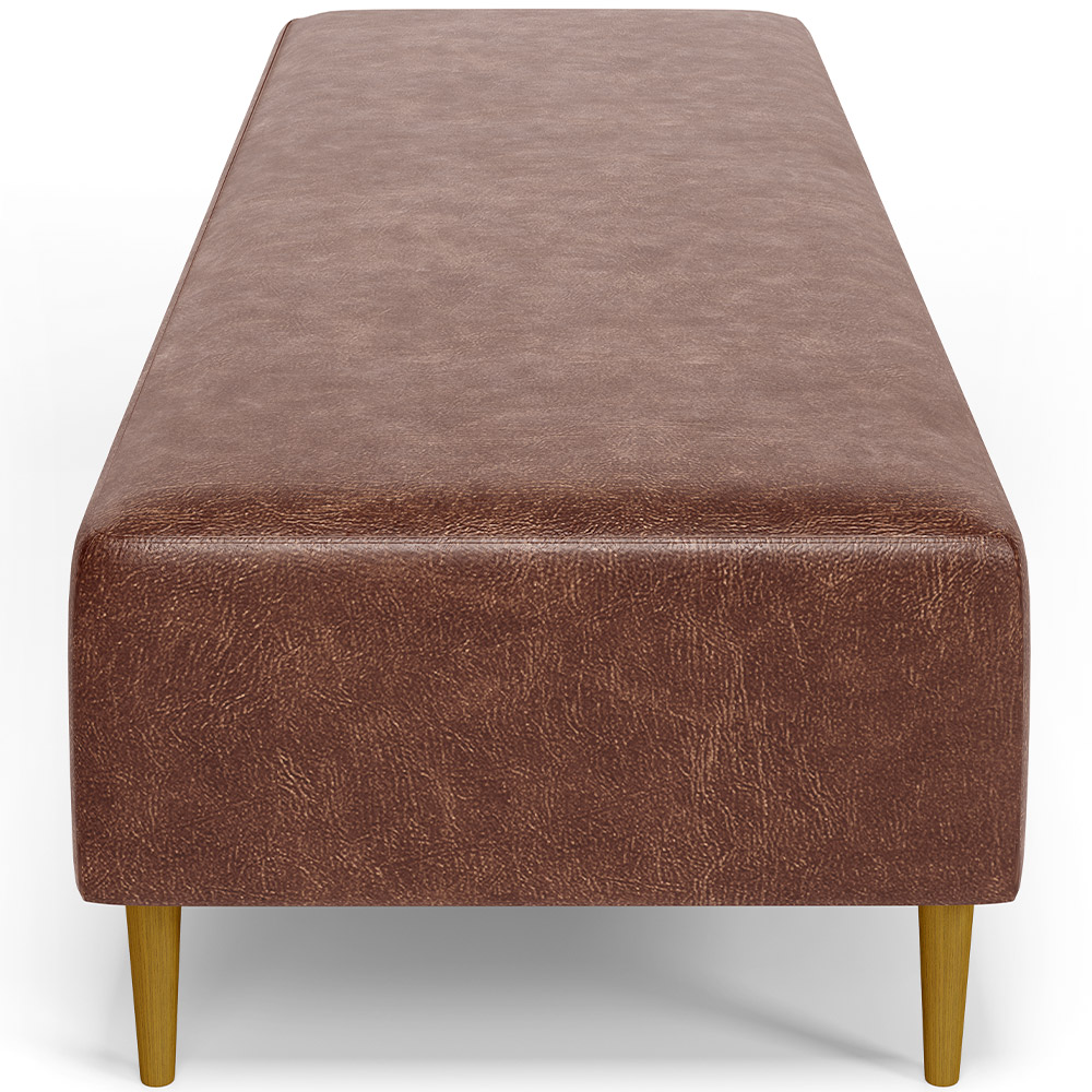 Puff Decorativo Sala de Estar Bali W01 Pés Palito 170x60cm Couríssimo Marrom - Lyam Decor