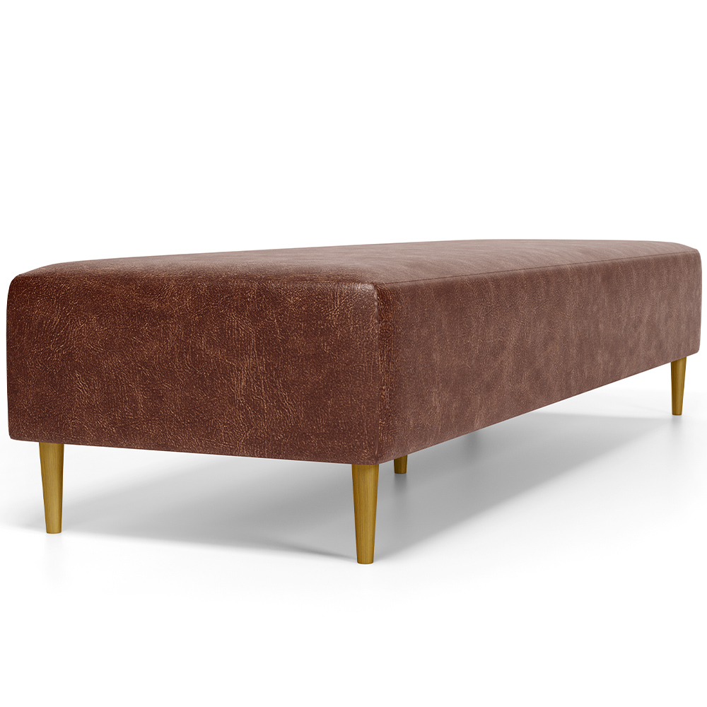 Puff Decorativo Sala de Estar Bali W01 Pés Palito 170x60cm Couríssimo Marrom - Lyam Decor