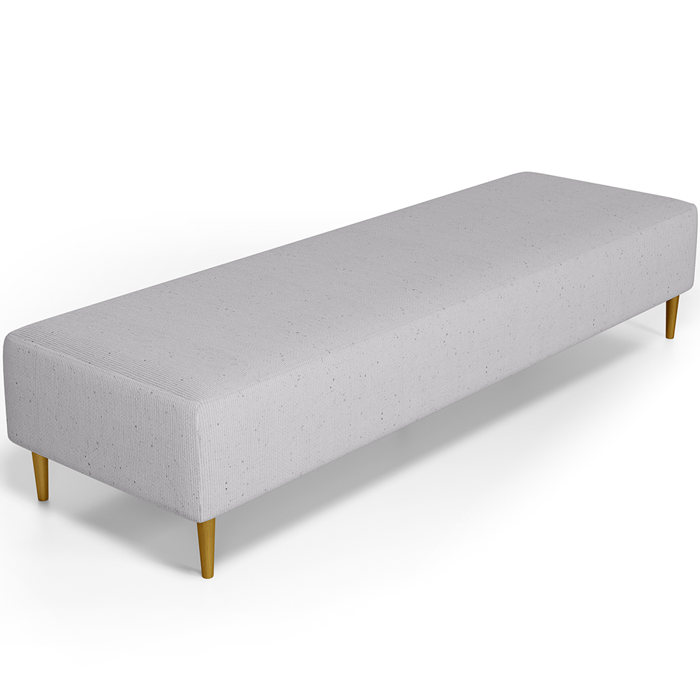 Puff Decorativo Sala de Estar Bali W01 Pés Palito 170x60cm Linho Cinza - Lyam Decor