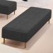 Puff Decorativo Sala de Estar Bali W01 Pés Palito 170x60cm Linho Cinza Escuro - Lyam Decor