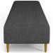 Puff Decorativo Sala de Estar Bali W01 Pés Palito 170x60cm Linho Cinza Escuro - Lyam Decor