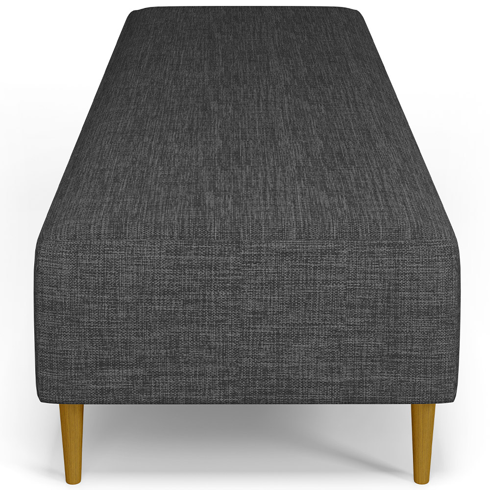 Puff Decorativo Sala de Estar Bali W01 Pés Palito 170x60cm Linho Cinza Escuro - Lyam Decor