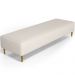 Puff Decorativo Sala de Estar Bali W01 Pés Palito 170x60cm Linho Cru - Lyam Decor