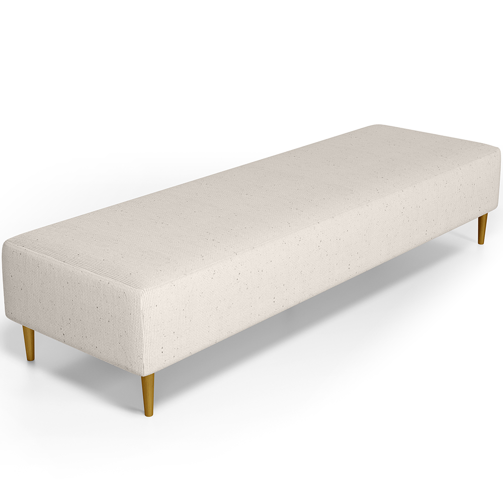 Puff Decorativo Sala de Estar Bali W01 Pés Palito 170x60cm Linho Cru - Lyam Decor