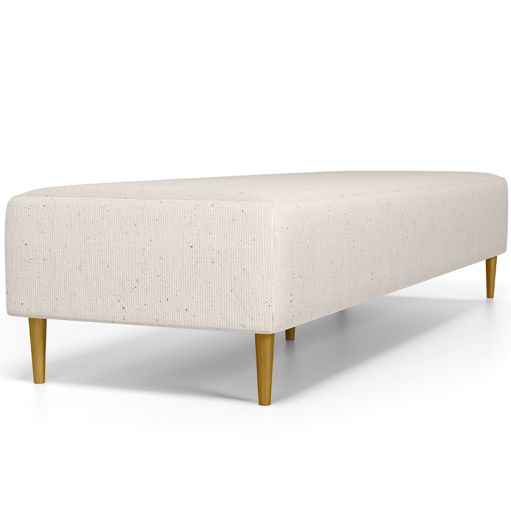 Puff Decorativo Sala de Estar Bali W01 Pés Palito 170x60cm Linho Cru - Lyam Decor